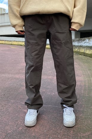 Dikiş Detay Soft Brown Losse Fit Pants