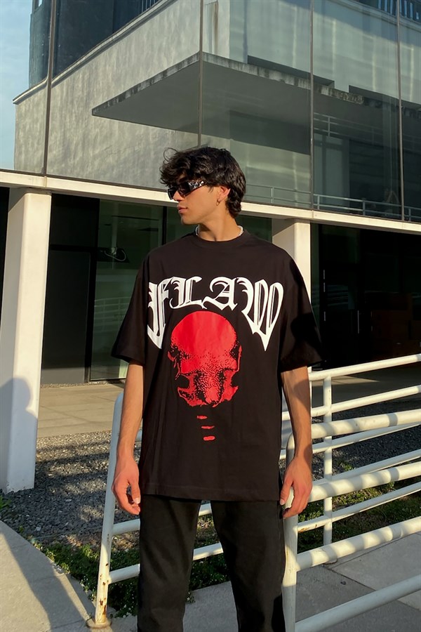 Flaw Atelier Incubus Black Oversize Printed Tee