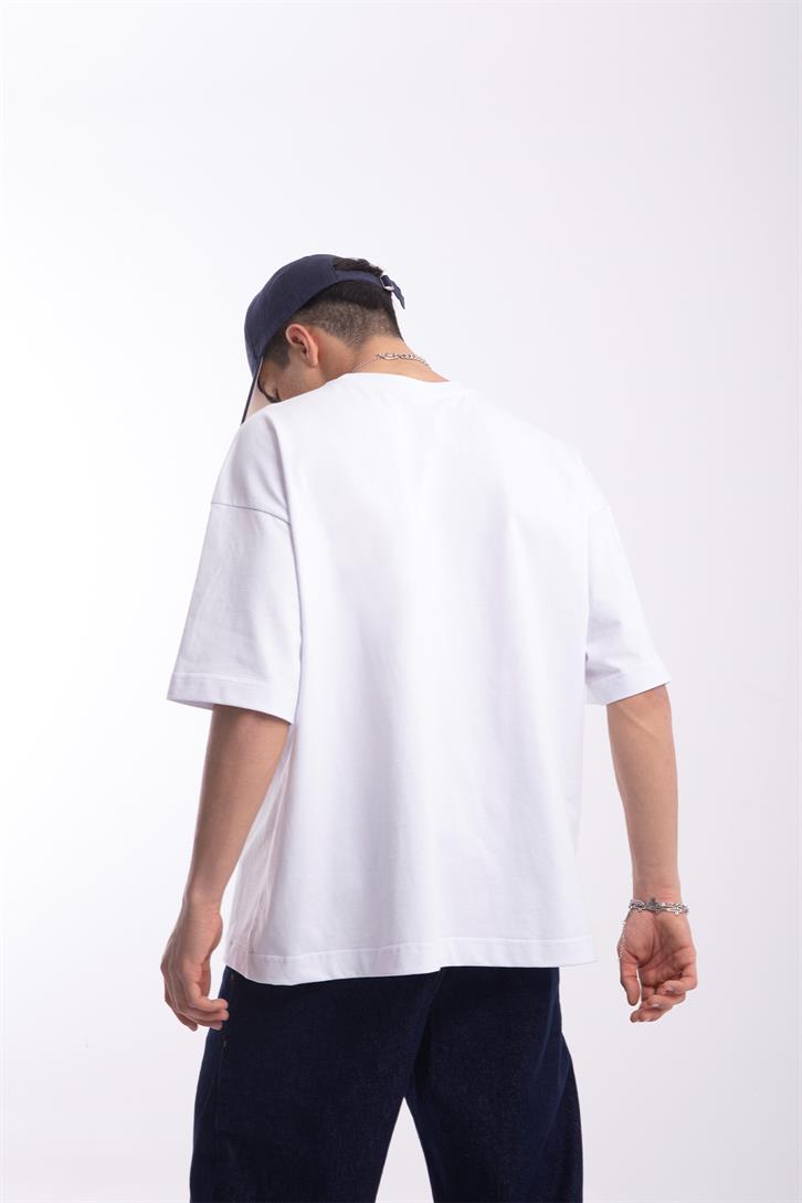 Flaw Atelier Premium Basic Beyaz Oversize Tshirt