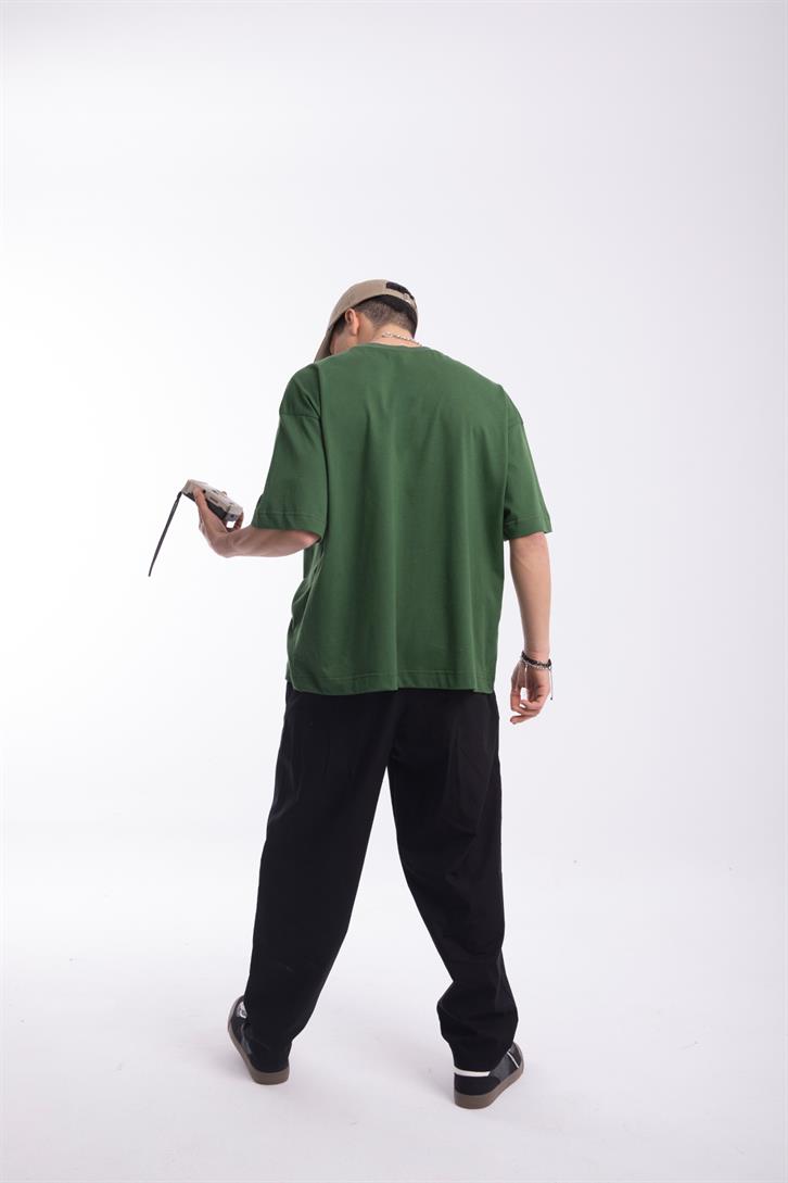 Flaw Atelier Premium Basic Yeşil  Oversize Tshirt