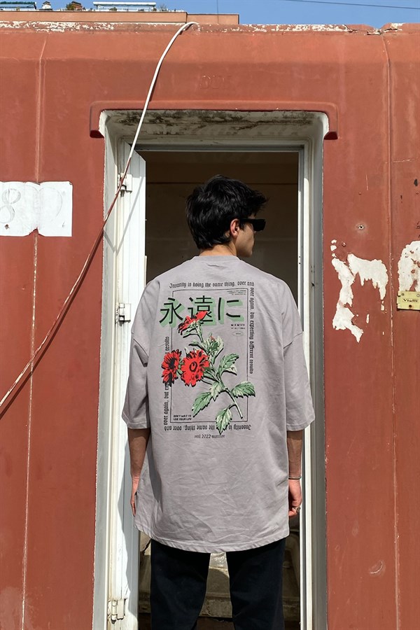 Japan Rose Oversize Printed Tshirt