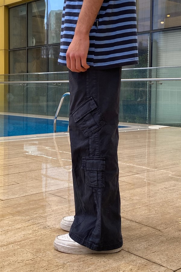 Mini Cep Extra Baggy Fit Navy Blue Pants