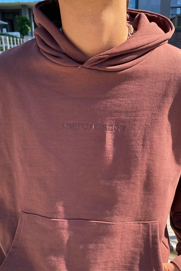 Mini Chest Logo Kahverengi Oversize Sweatshirt