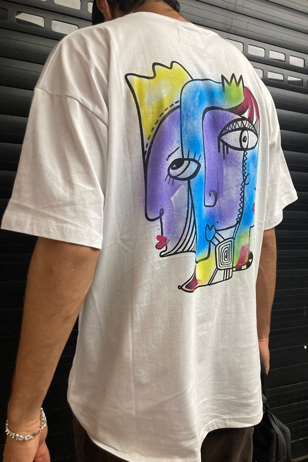 Mixed Colour Spray Painted Oversize Tshirt