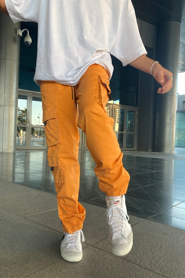 Orange Pocket Premium Cargo Pants