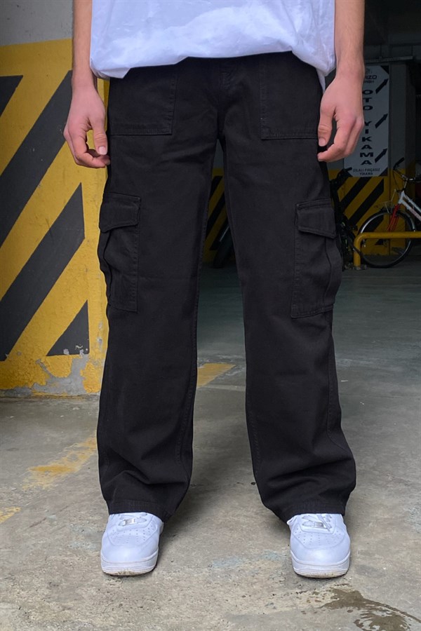 Siyah Cargo Pocket Skate Pant