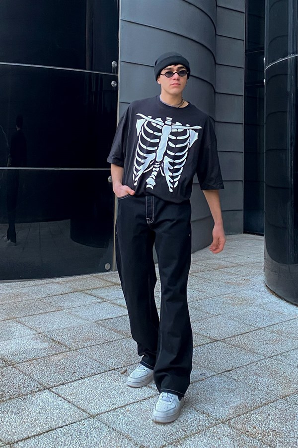 Skeleton Printed Oversize Tshirt