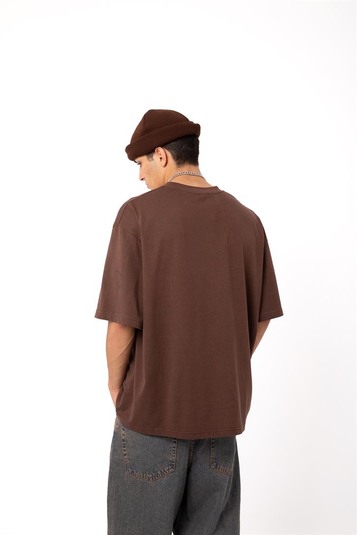 Supermade Colored Kahverengi Oversize Tişört