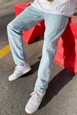 Taşlamalı Mavi Regular Fit Jean