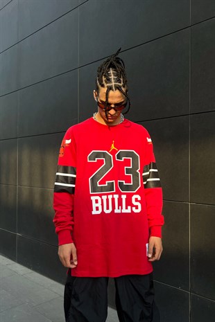 23 Bulls Baskılı Oversize Sweatshirt