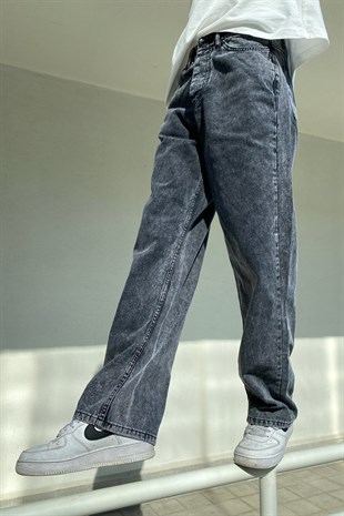 Antrasit Yıkamalı Baggy Jean