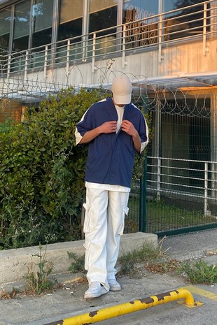 Atlanta Baskılı Lacivert Oversize  Forma