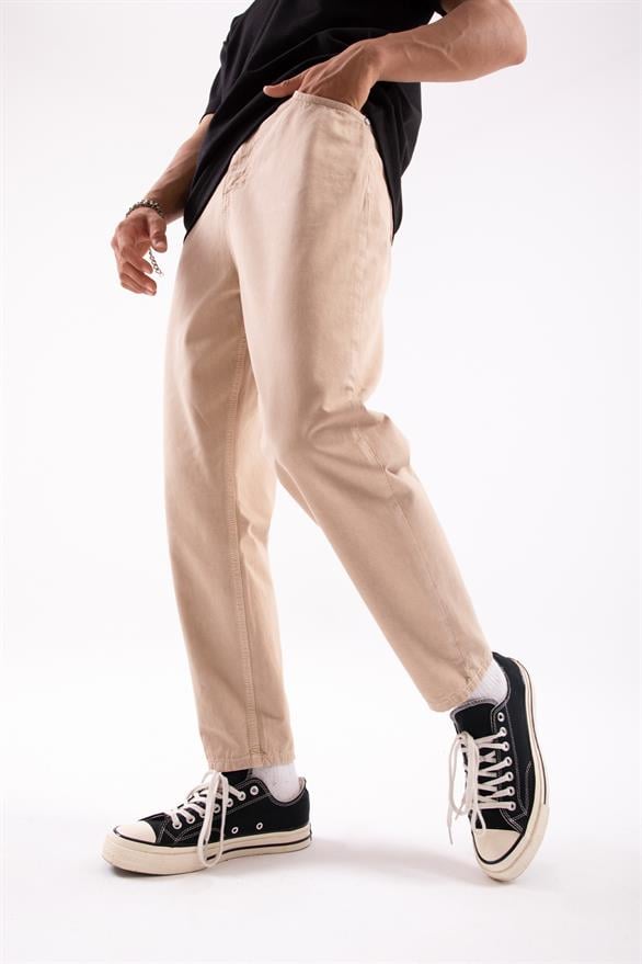 Basic Bej Regular Fit Pantolon