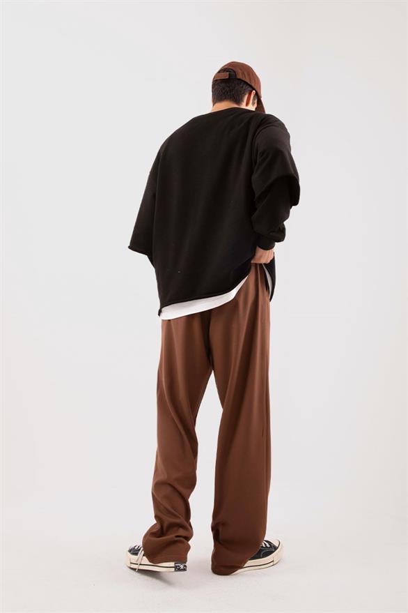 Basic Kahverengi Kumaş Pantolon