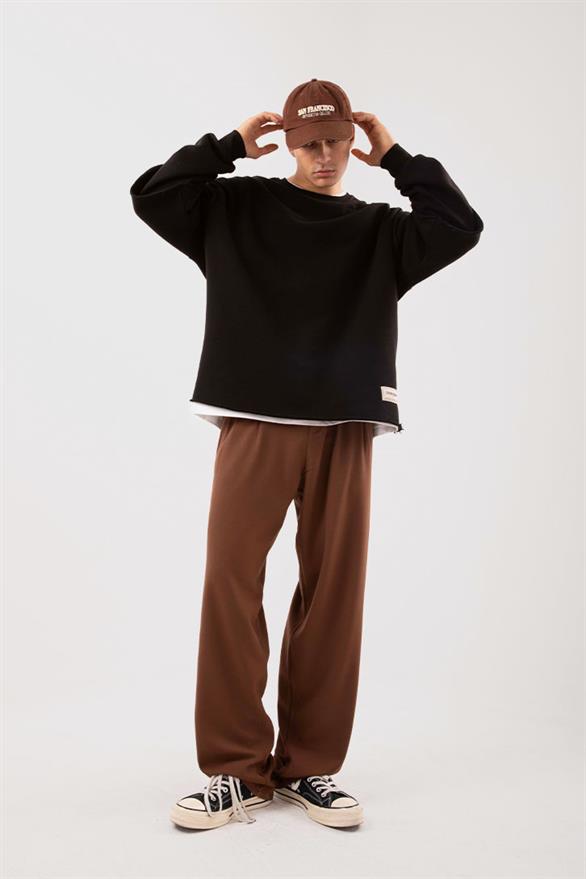 Basic Kahverengi Kumaş Pantolon