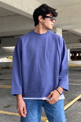 Basic Purple Crop Sweatshirt