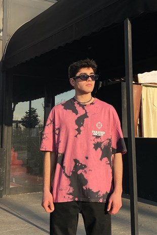 Black and Pink Tie-Dye Oversize Premium Tshirt
