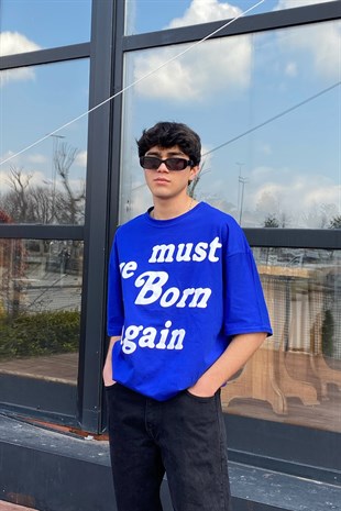 Born Again Oversize Blue Tshirt