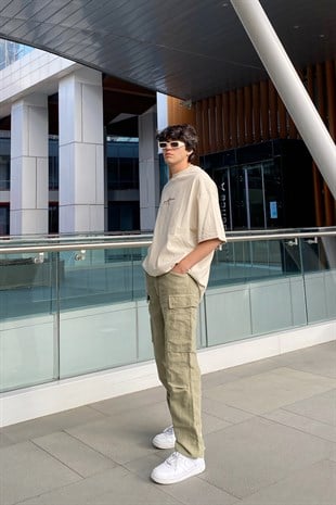 Cargo Pocket Haki Pantolon