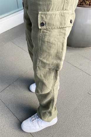 Cargo Pocket Haki Pantolon
