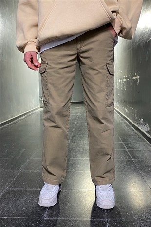 Cargo Pocket Khaki Baggy Fit Premium Jean