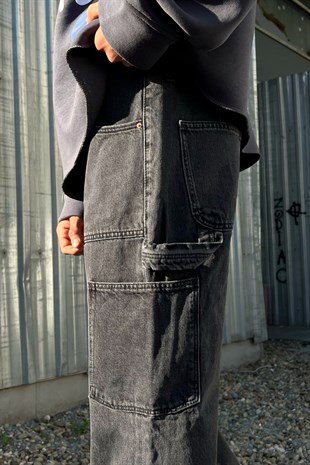 Cargo Pocket Kısa Paça Baggy Jean