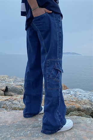 Cargo Pocket Navy Blue Skate Pants