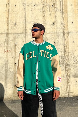 Celtics Nakışlı Kolej Ceket - Flaw Wears