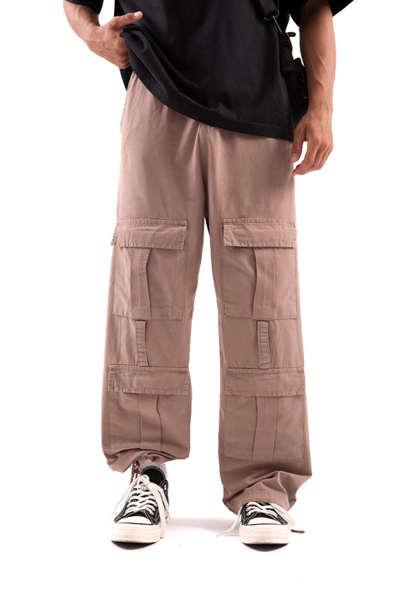 Cep Detaylı Açık Kahverengi Pantolon