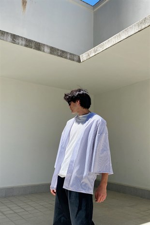 Çizgili Oversize Kimono