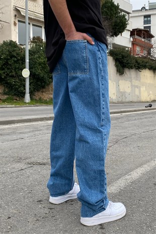 Clear Blue Baggy Fit Jean