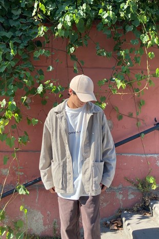 Collusion Shacket in Beige Oversize
