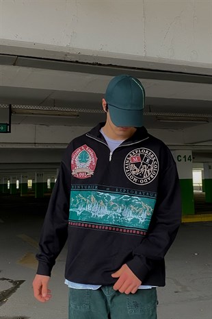 Colorado Moutains Oversize Semi Zip-Up Sweatshirt