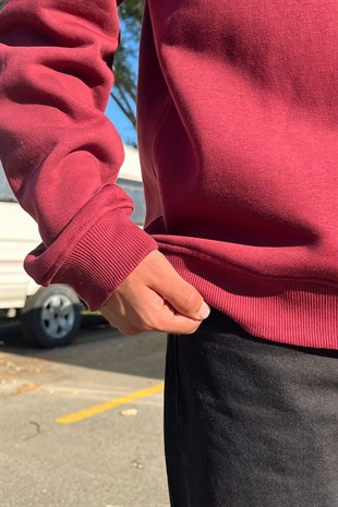 Colorado Nakışlı Bordo Oversize Sweatshirt