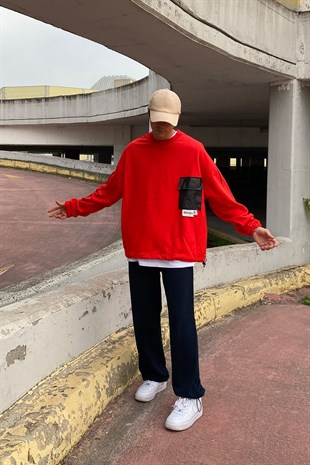 COUTURE LASTİKLİ OVERSIZE SWEATSHIRT