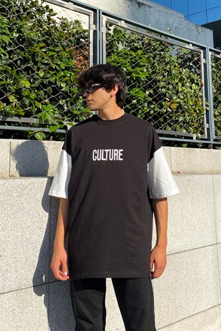 Culture Nakışlı  Ekru Oversize Tshirt