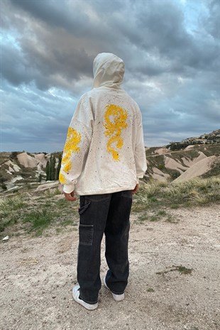EJDERHA BASKILI OVERSIZE HOODIE