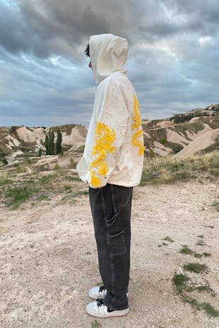 EJDERHA BASKILI OVERSIZE HOODIE