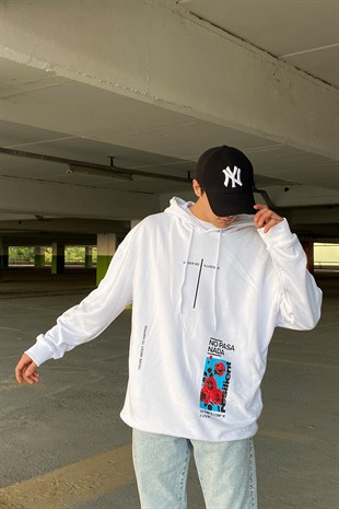 ESNEK ÖN BASKILI OVERSIZE HOODIE