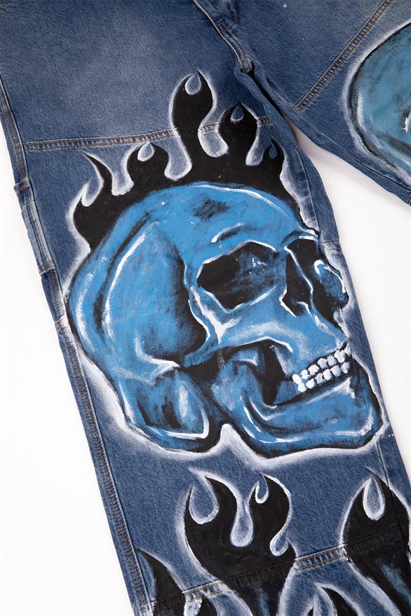 Flaming Skull Custom Pants