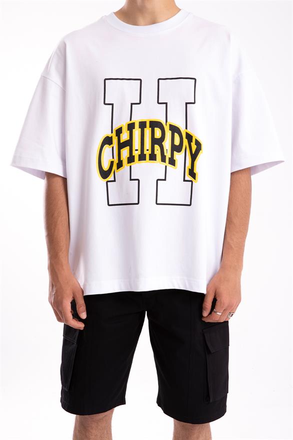 Flaw Atelier Chirpy Printed Beyaz Oversize Tshirt