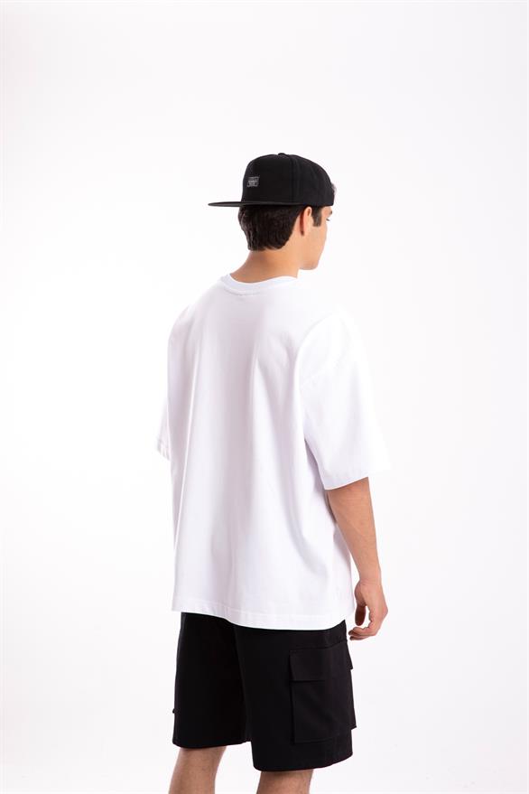 Flaw Atelier Chirpy Printed Beyaz Oversize Tshirt
