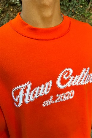 Flaw Atelier Flaw Culture Nakışlı Orange Oversize Tee