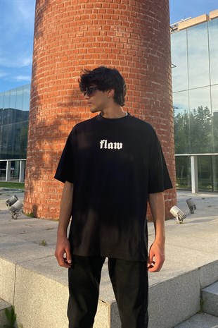 Flaw Atelier Insignia Black Oversize Printed Tee