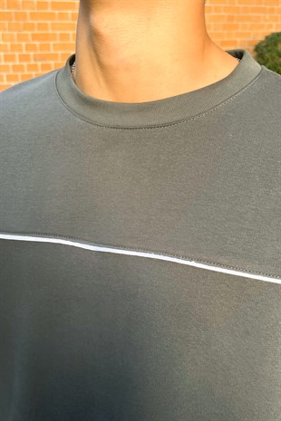 Flaw Atelier Striped Füme Premium Oversize Sweatshirt