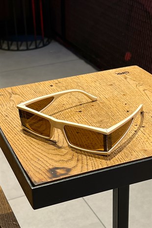 Full Glass Krem Streetwear Gözlük