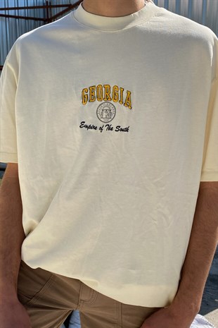Georgia Nakış Detay Oversize Tshirt