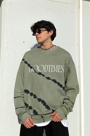Good Times Oversize Printed Premium Sweatshirt