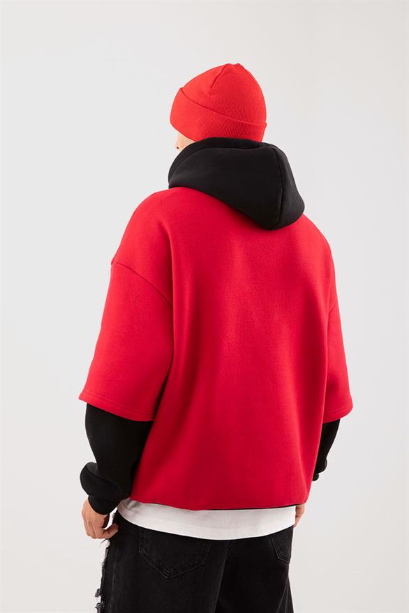 Human Academy 90's Fit Kırmızı Hoodie