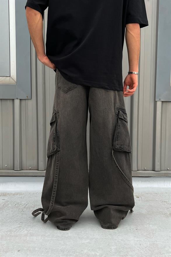 İp Detaylı Cargo Pocket Baggy Jean